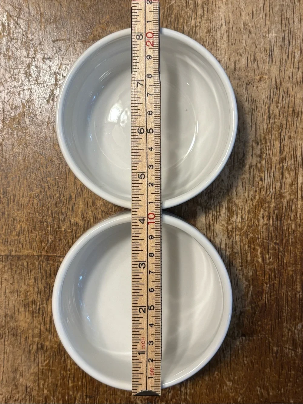 White Porcelain Ramekin Bowls Set of 2 Minimalist Modern Serving Dishes